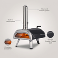 Wood Fired Pizza Oven Built for Perfect 60-Second Pizzas, 950°F Max Heat, Dual Fuel System, Integrated Thermometer