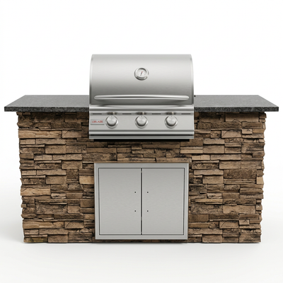 WPPO 5-Foot Outdoor Kitchen Island | Blaze 3-Burner Grill Included