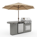 Kokomo Maui Outdoor Kitchen Island | 7'6" with 33-Inch Round Bar