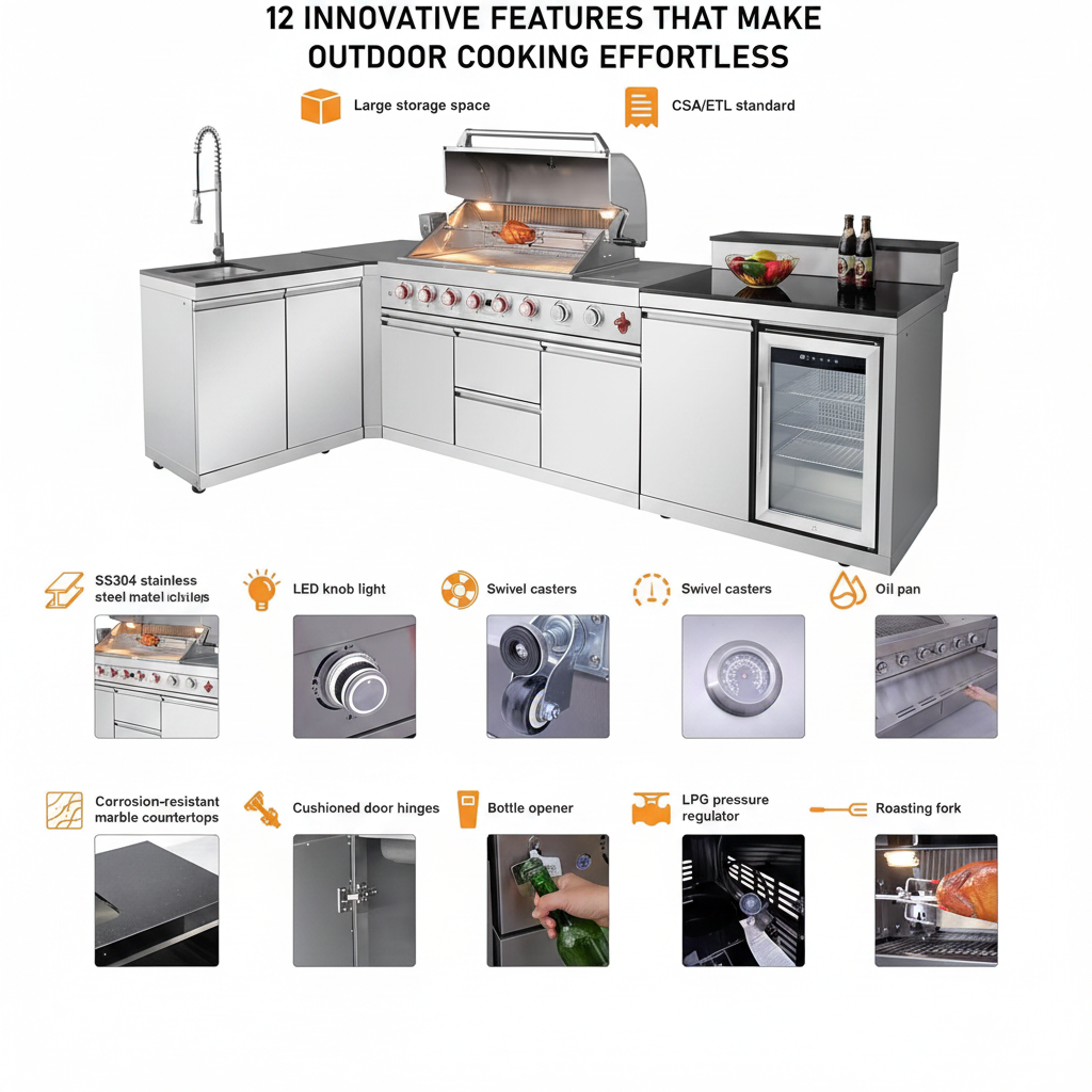 102.4" Outdoor Kitchen Island, 4-Burner Propane Gas BBQ Grill 59500 BTU 304 Stainless Steel, Built-In Sink & Refrigerator for Backyard Patio Cooking (Silver, 102.4"')
