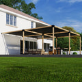 Zen Attached Pergola Kit | 4 Shade Canopies | Up to 24 × 24 Ft