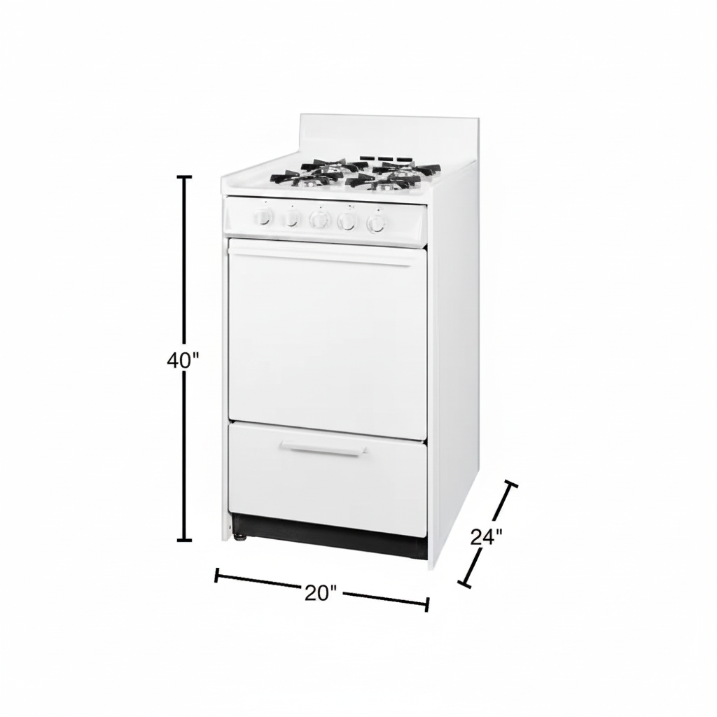 20 In. 2.5 Cu. Ft. Gas Range in White