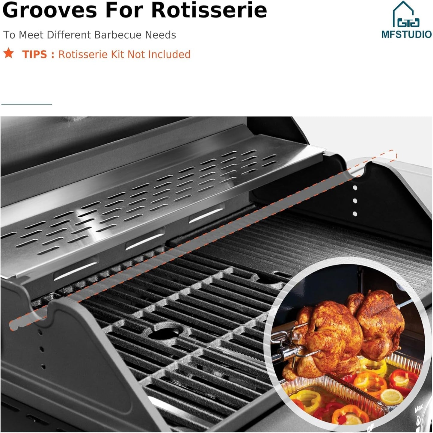4 Burners Propane Gas Grill and Griddle Combo with Side Burner, 2 in 1 Griddle Grill and Porcelain-Enameled Cast Iron Grates, 46,700 BTU Outdoor Cooking Barbecue Grill, Black