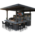 Kokomo Bermuda Outdoor Kitchen Island | Built-In TV, Fire Pit & Bar