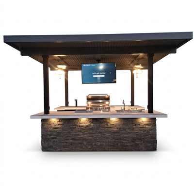 Kokomo Big Island Outdoor Kitchen | Sports Bar & Dual 55-Inch TVs
